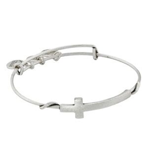 Alex and Ani Silver Cross Adjustable Bangle Bracelet